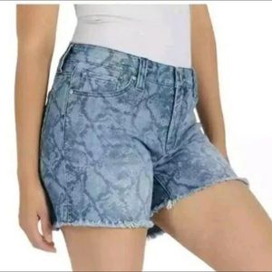 Seven7 Python Print Raw Hem Denim Weekend Short